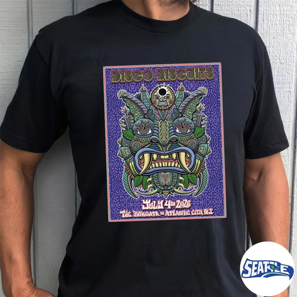 Official The Disco Biscuits Atlantic City New Jersey Borgata On July 4 2026 Poster t-shirt