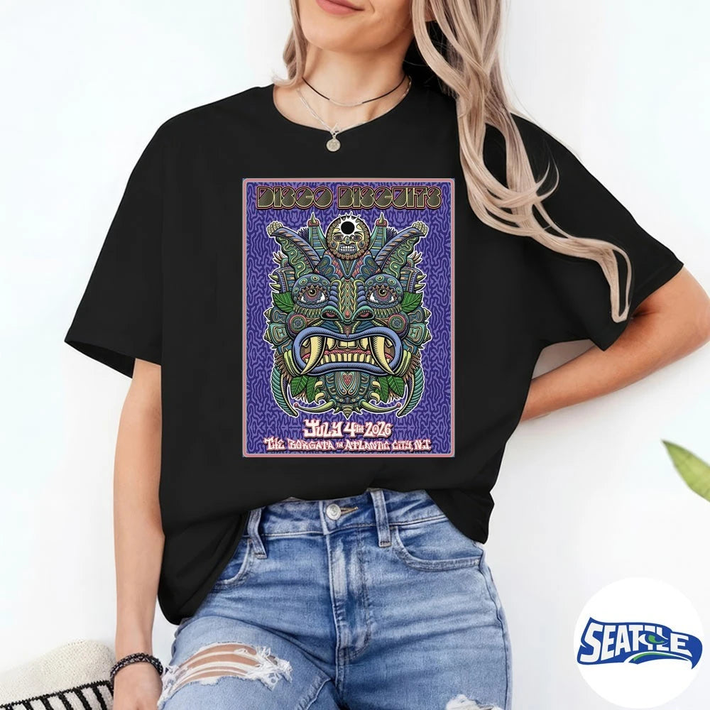 Official The Disco Biscuits Atlantic City New Jersey Borgata On July 4 2026 Poster t-shirt