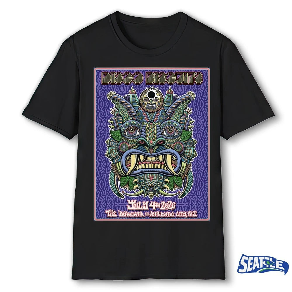 Official The Disco Biscuits Atlantic City New Jersey Borgata On July 4 2026 Poster t-shirt