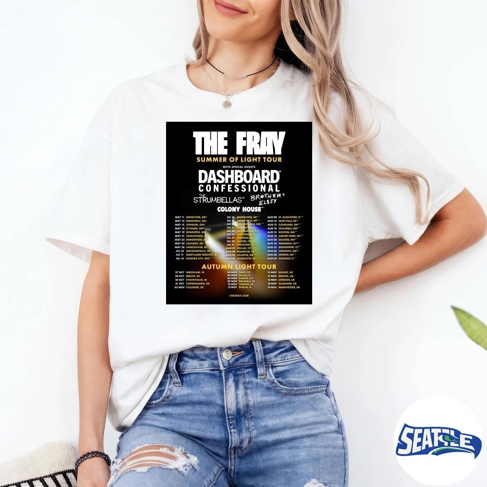 Official The Fray Summer Of Light Tour Colony House Autumn Light Tour 2026 Poster t-shirt