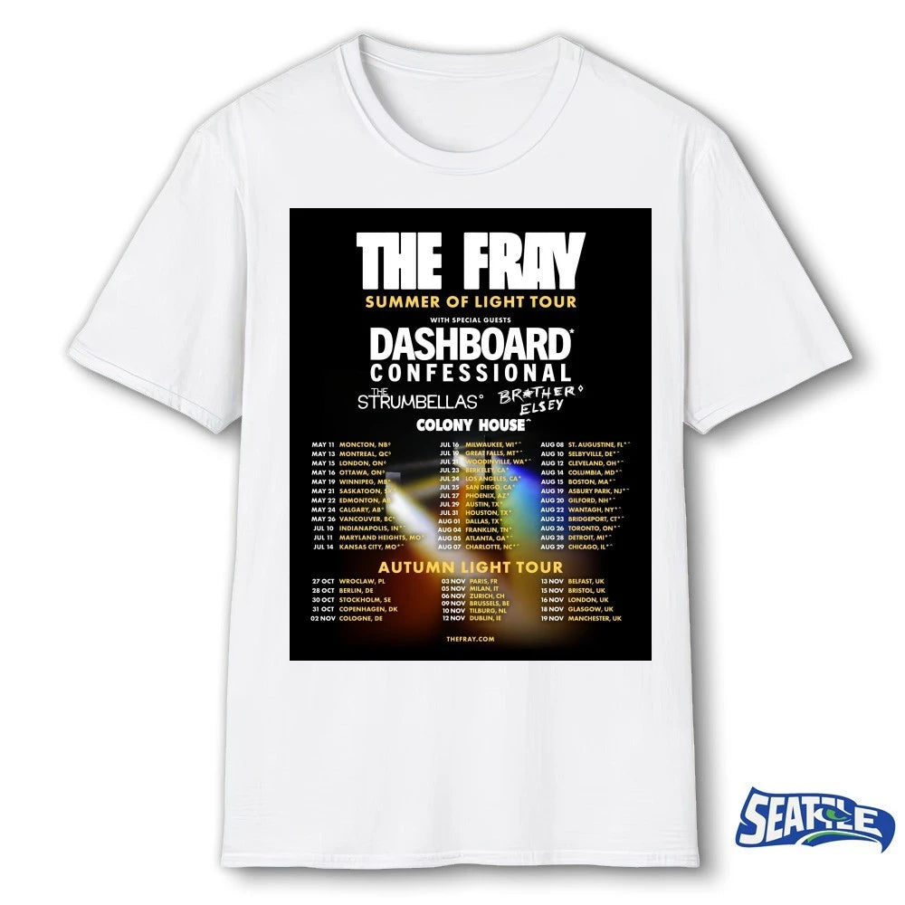 Official The Fray Summer Of Light Tour Colony House Autumn Light Tour 2026 Poster t-shirt