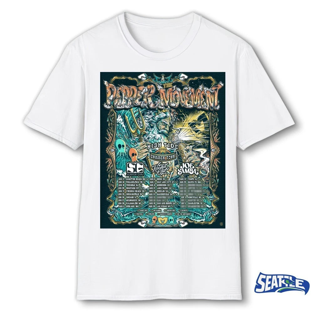 Official The Movement and Pepper High Tide Summer Tour 2026 Poster t-shirt