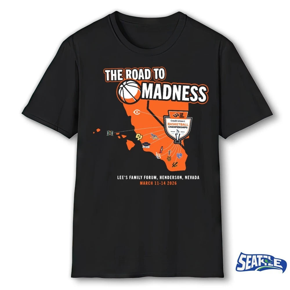 Official The Road to Madness Lee’s Family Forum Henderson NV Henderson Basketball 2026 t-shirt