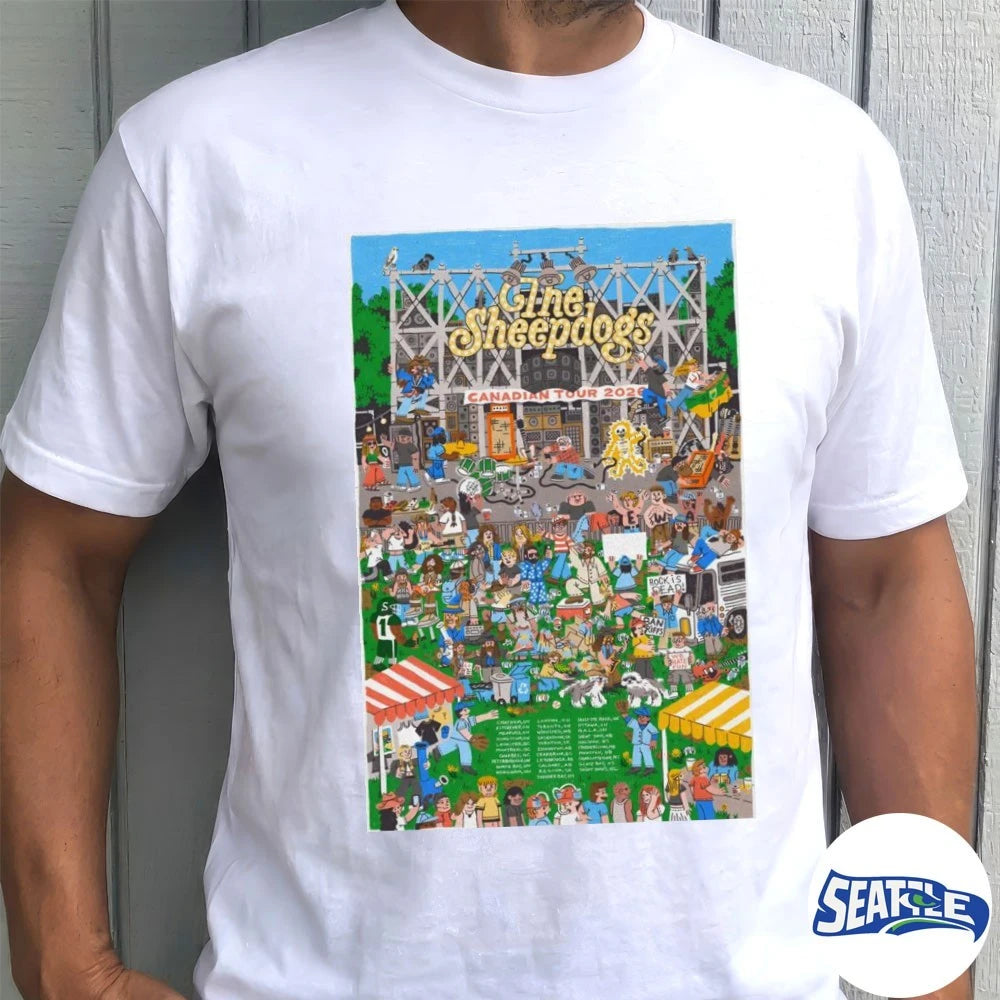 Official The Sheepdogs Canadian Tour 2026 Where’s Waldo Poster t-shirt