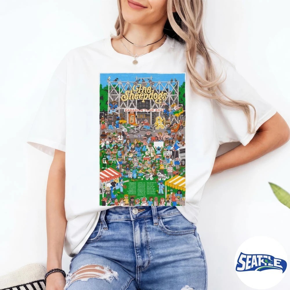 Official The Sheepdogs Canadian Tour 2026 Where’s Waldo Poster t-shirt