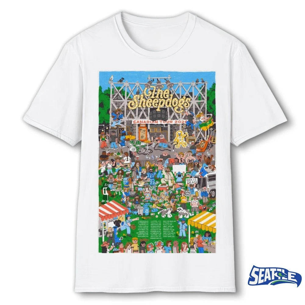 Official The Sheepdogs Canadian Tour 2026 Where’s Waldo Poster t-shirt