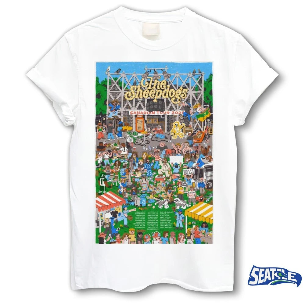 Official The Sheepdogs Canadian Tour 2026 Where’s Waldo Poster t-shirt