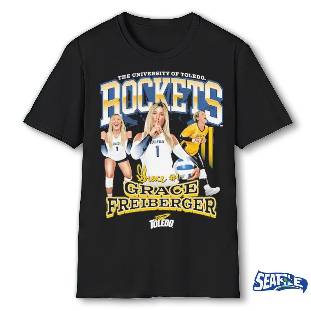 Official The University Of Toledo Rockets Grace Freiberger Illustrated 2026 t-shirt