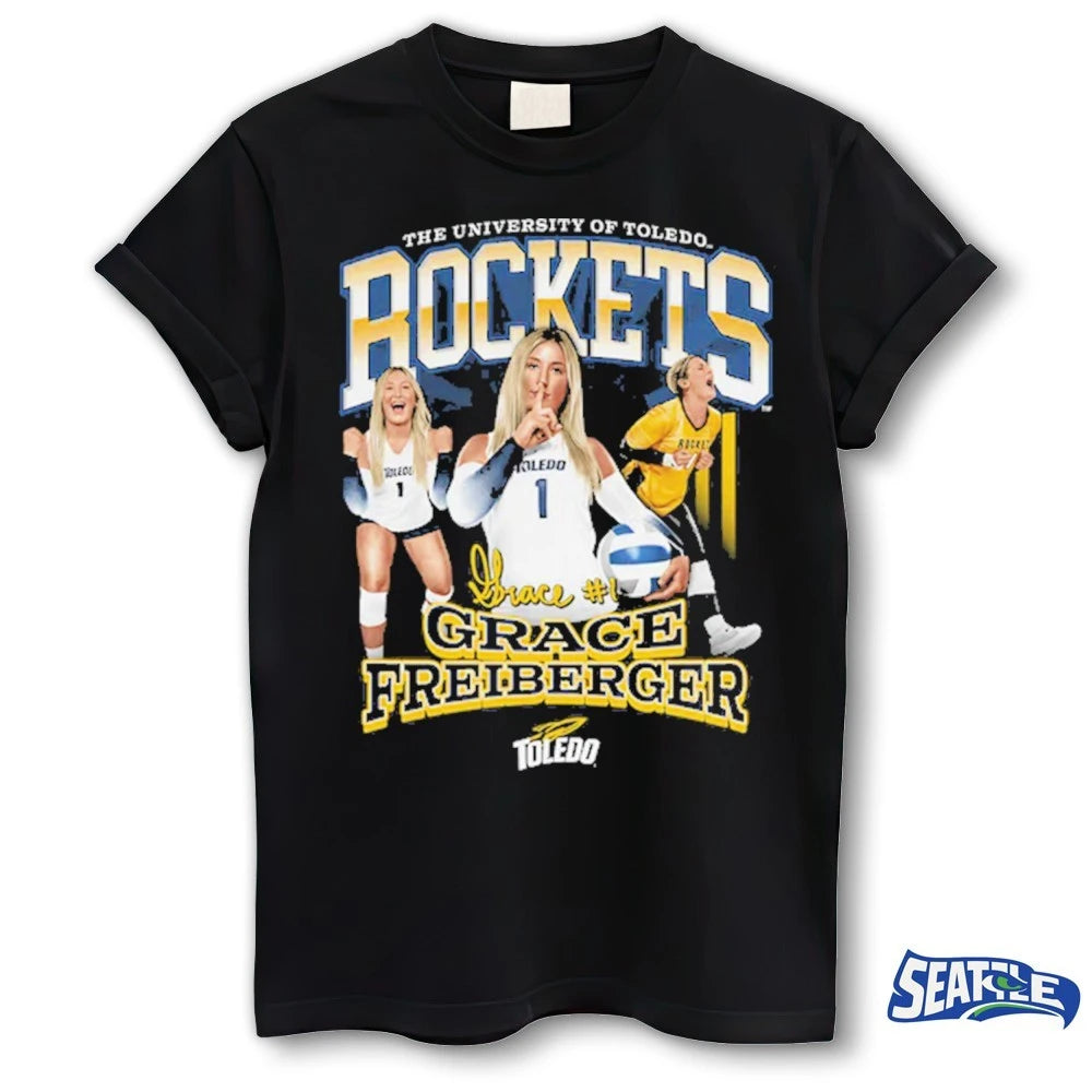 Official The University Of Toledo Rockets Grace Freiberger Illustrated 2026 t-shirt
