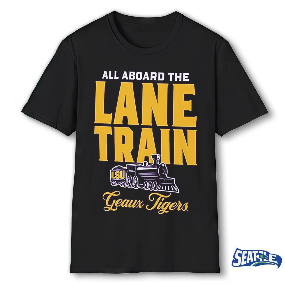 Official The Victory Men’s Louisiana State University All Aboard The Lane Train Geaux Tigers t-shirt
