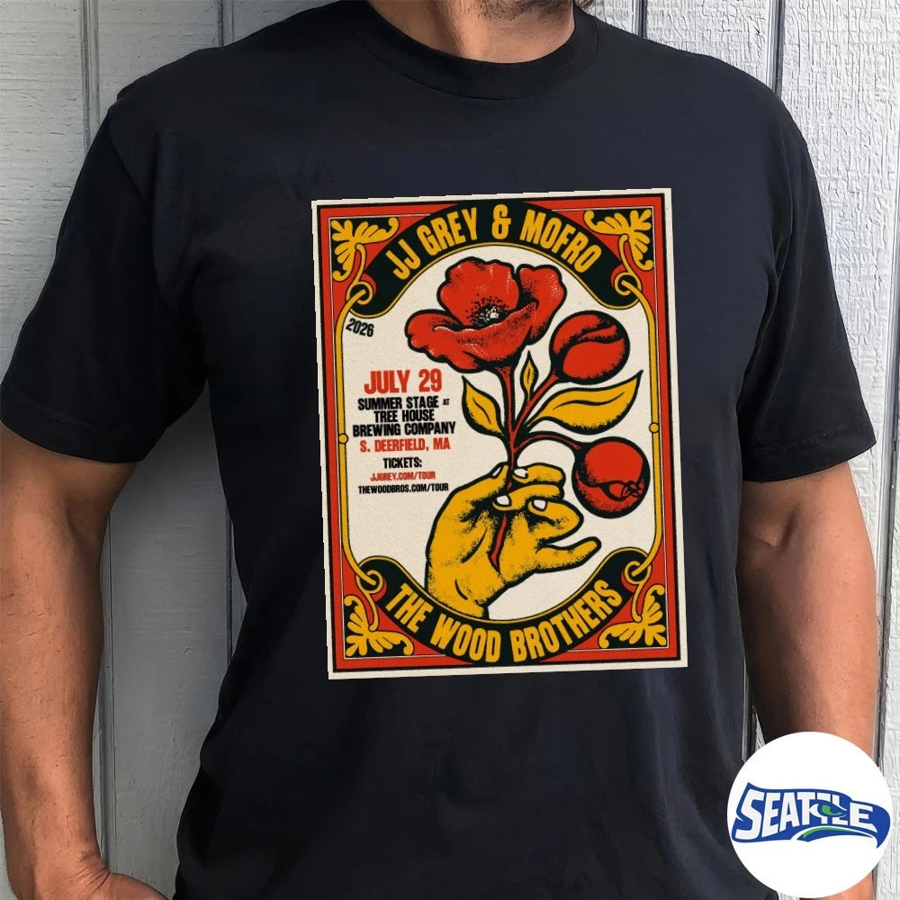 Official The Wood Brothers With JJ Grey And Mofro Summer 2026 Shows Poster t-shirt