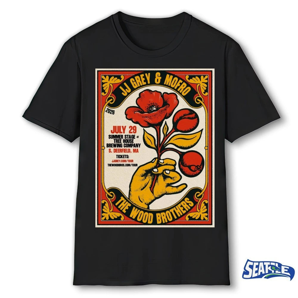 Official The Wood Brothers With JJ Grey And Mofro Summer 2026 Shows Poster t-shirt