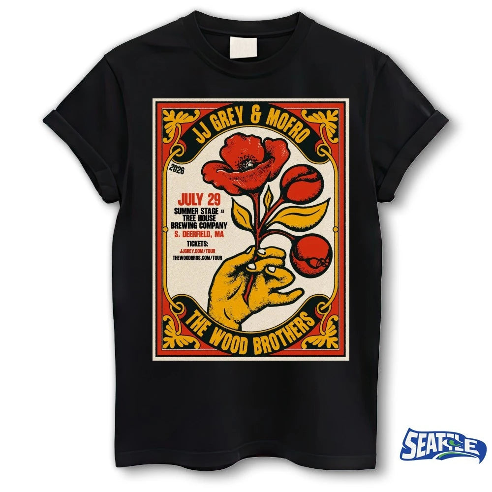 Official The Wood Brothers With JJ Grey And Mofro Summer 2026 Shows Poster t-shirt