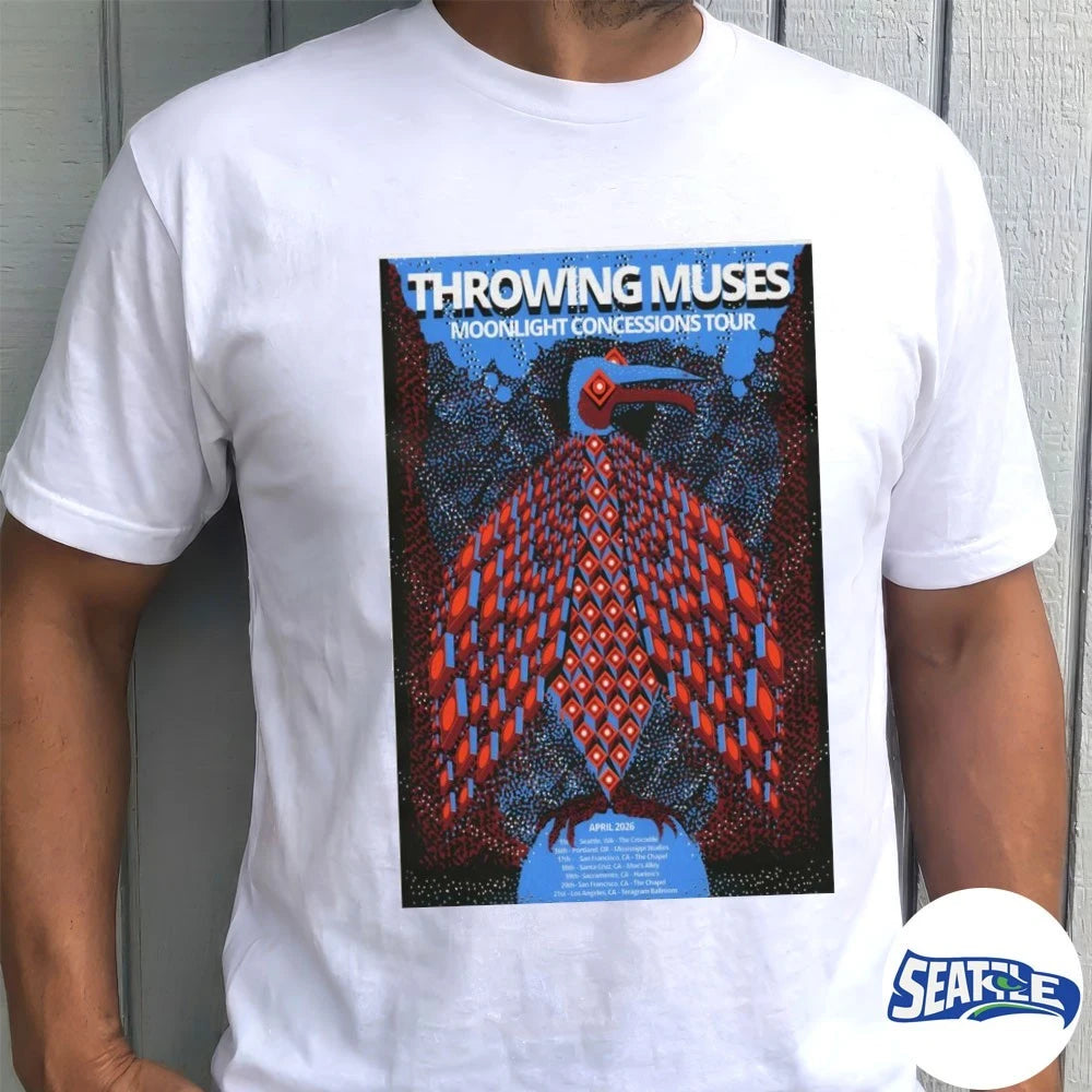 Official Throwing Muses Moonlight Concessions April 2026 Tour Poster t-shirt