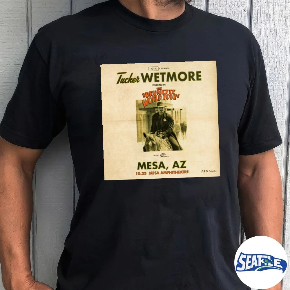 Official Tucker Wetmore The Brunette World Tour Mesa Amphitheatre in Mesa, AZ October 23rd 2026 Poster t-shirt