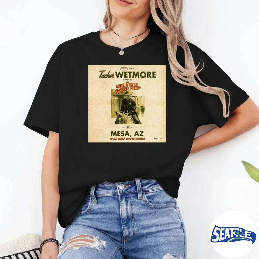 Official Tucker Wetmore The Brunette World Tour Mesa Amphitheatre in Mesa, AZ October 23rd 2026 Poster t-shirt