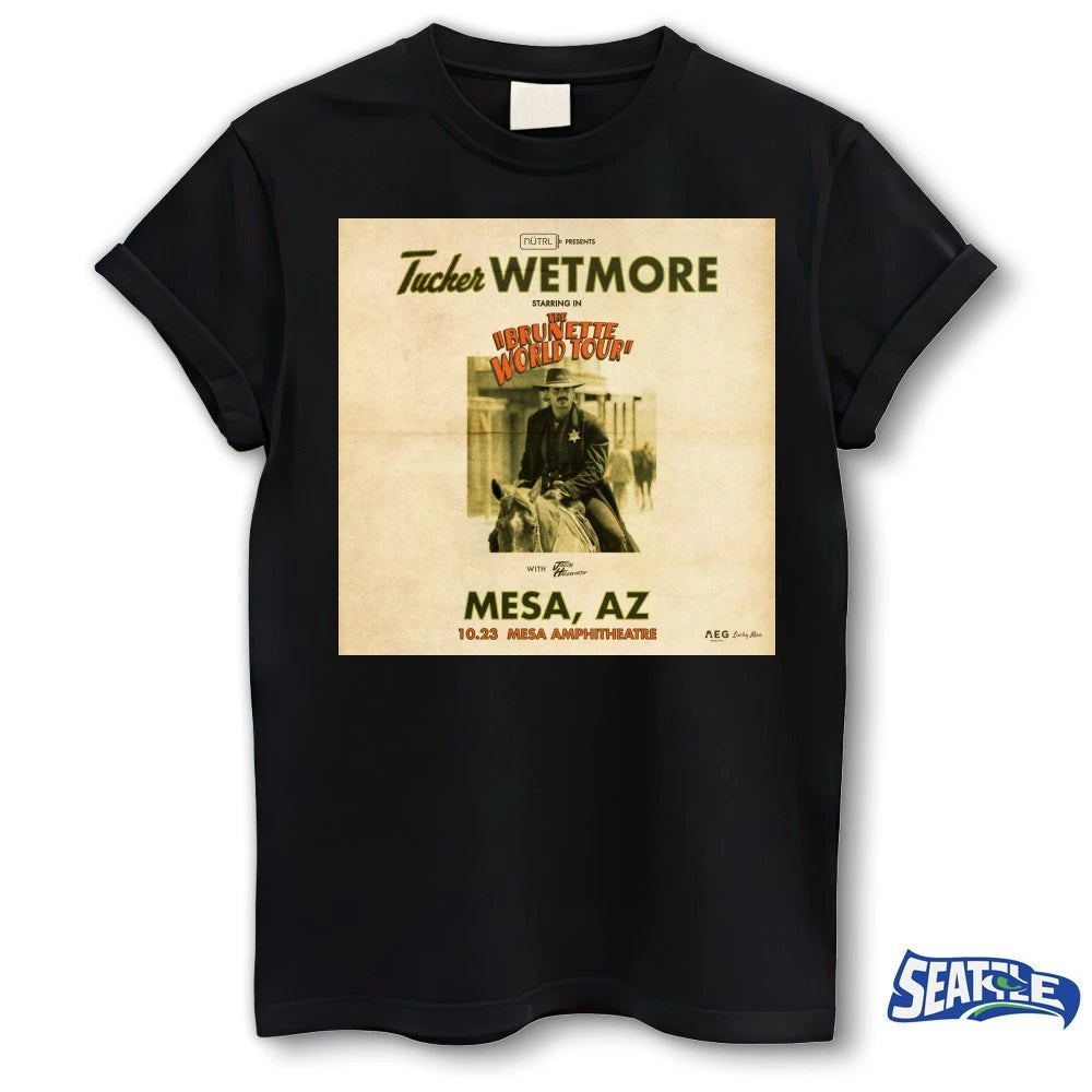 Official Tucker Wetmore The Brunette World Tour Mesa Amphitheatre in Mesa, AZ October 23rd 2026 Poster t-shirt