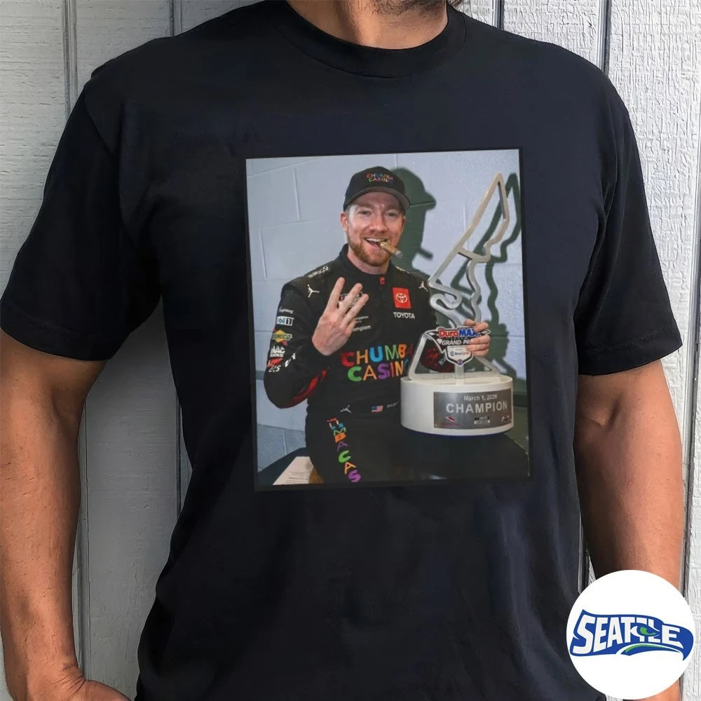 Official Tyler Reddick Three Peat March 1 2026 Champion t-shirt