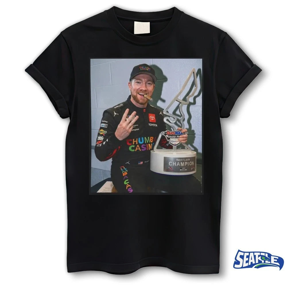 Official Tyler Reddick Three Peat March 1 2026 Champion t-shirt