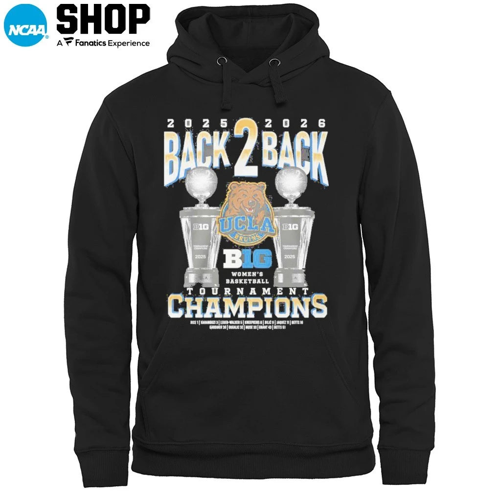 Official UCLA Bruins Women’s Basketball 2025-2026 Back 2 Back Tournament Champions T-Shirt