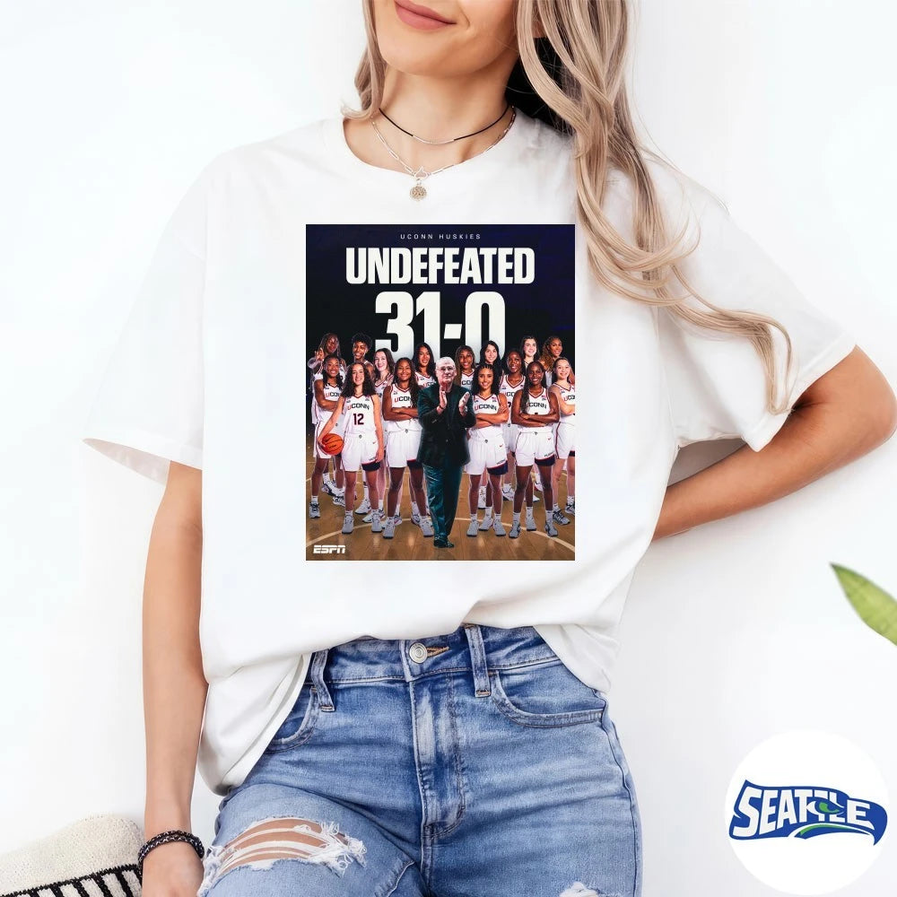Official Uconn Huskies Regular Season Champions Undefeated 31-0 Poster t-shirt