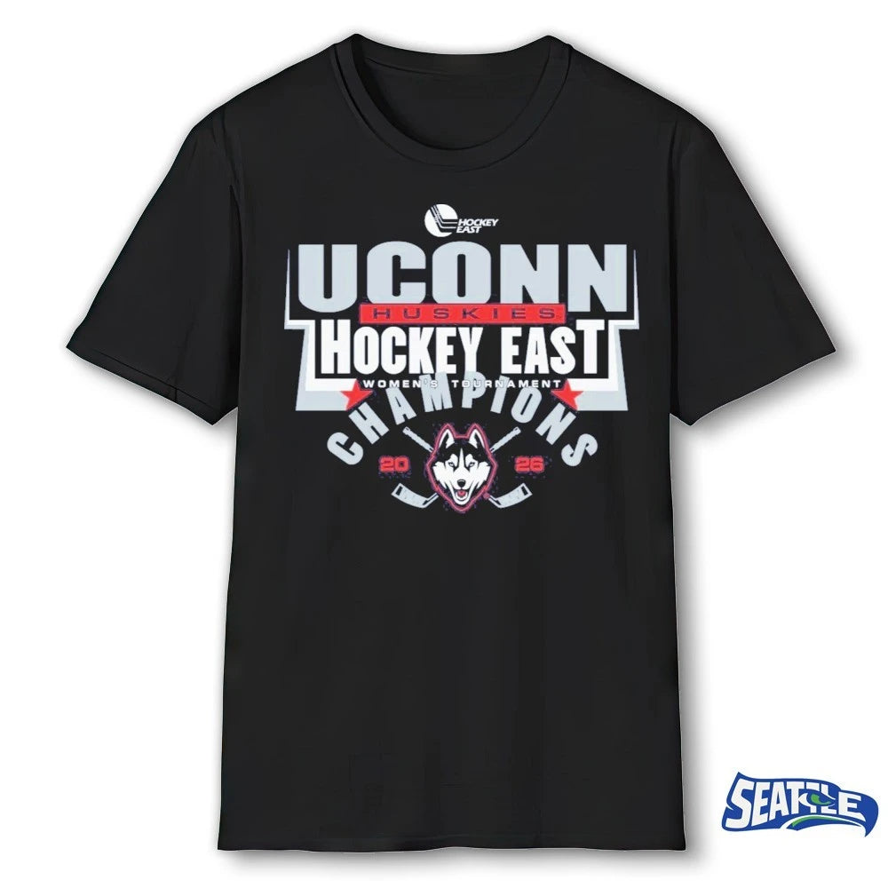 Official UConn Huskies Women’s Hockey 2026 Hockey East Tournament Champions t-shirt