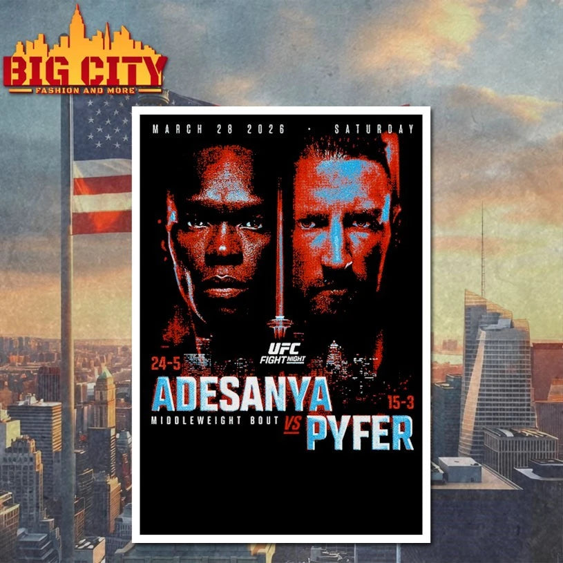 Official UFC Fight Night 2026 Adesanya Vs. Pyfer Match Up T-shirt