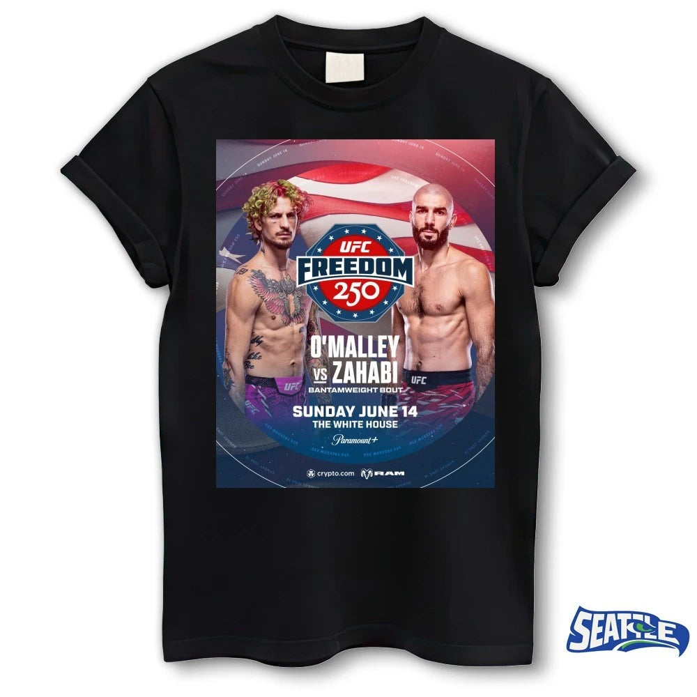 Official UFC Freedom 250 O’Malley Vs Zahabi Bantamweight Bout June 14, 2026 The White House Poster t-shirt