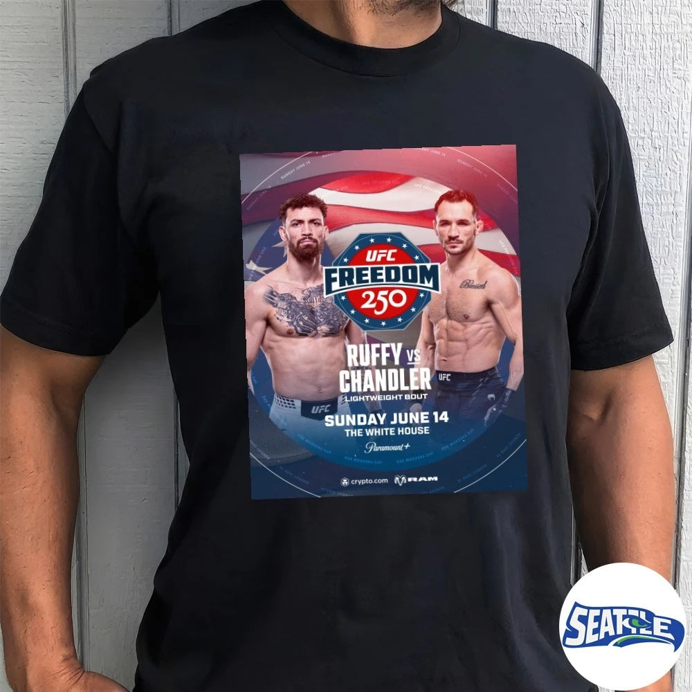 Official UFC Freedom 250 Ruffy Vs Chandler Lightweight Bout June 14, 2026 The White House Poster t-shirt