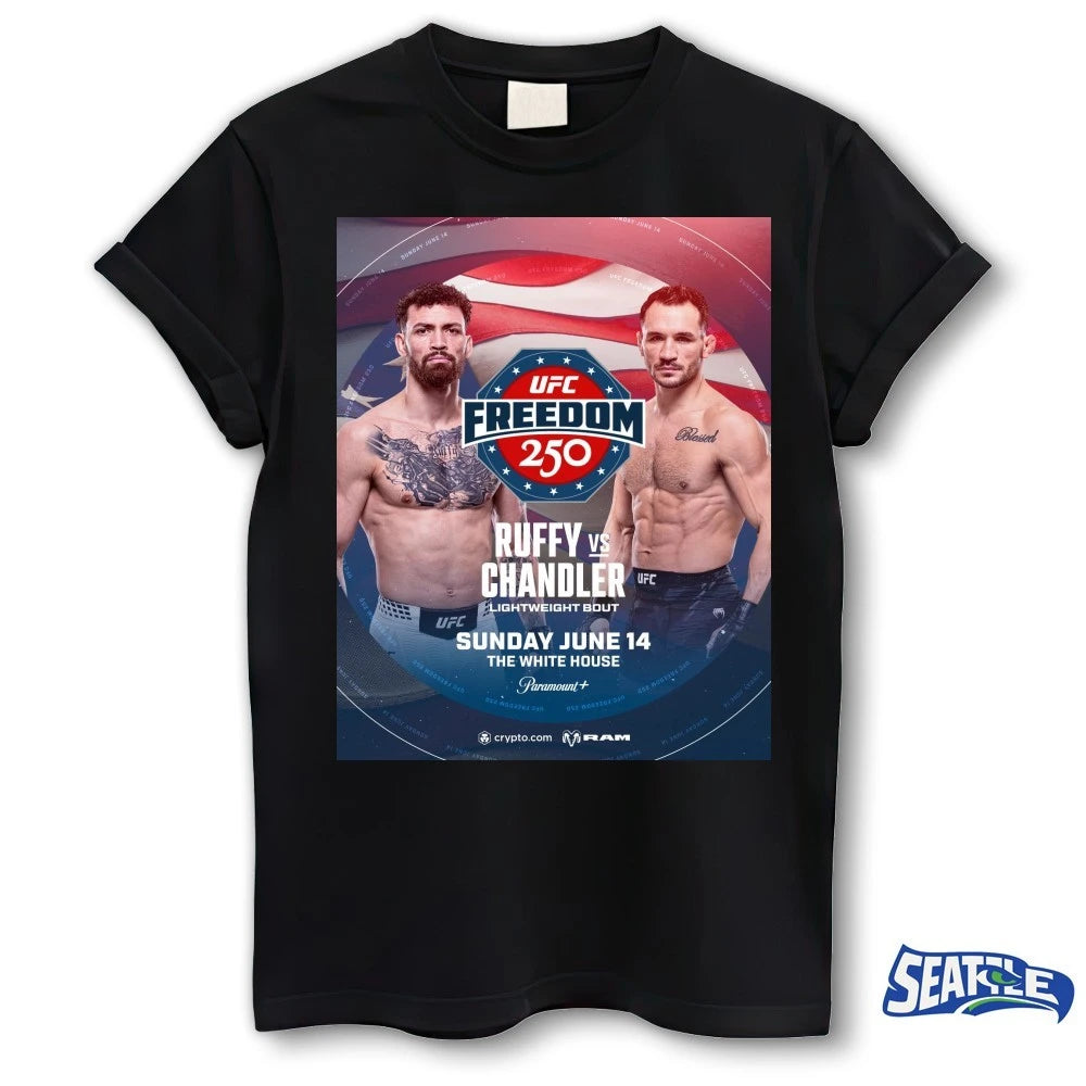 Official UFC Freedom 250 Ruffy Vs Chandler Lightweight Bout June 14, 2026 The White House Poster t-shirt