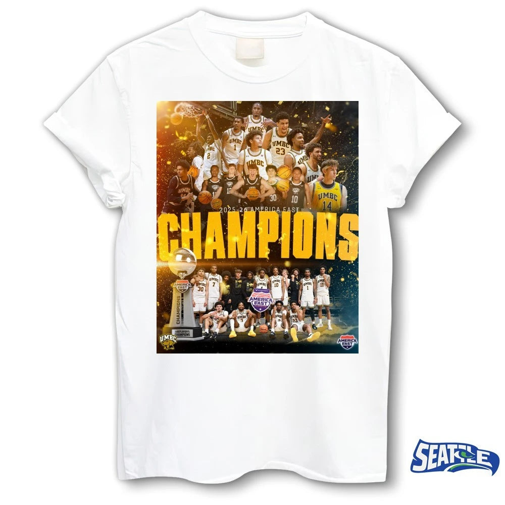 Official UMBC Retrievers Men’s Basketball 2025-26 America East Conference Champions Poster t-shirt