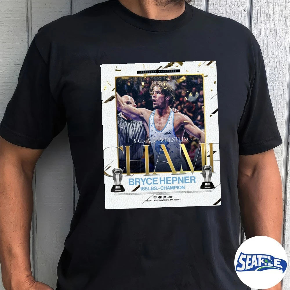 Official UNC Wrestling 2026 ACC Wrestling Champ Bryce Hepner 165 LBS Champion Poster t-shirt