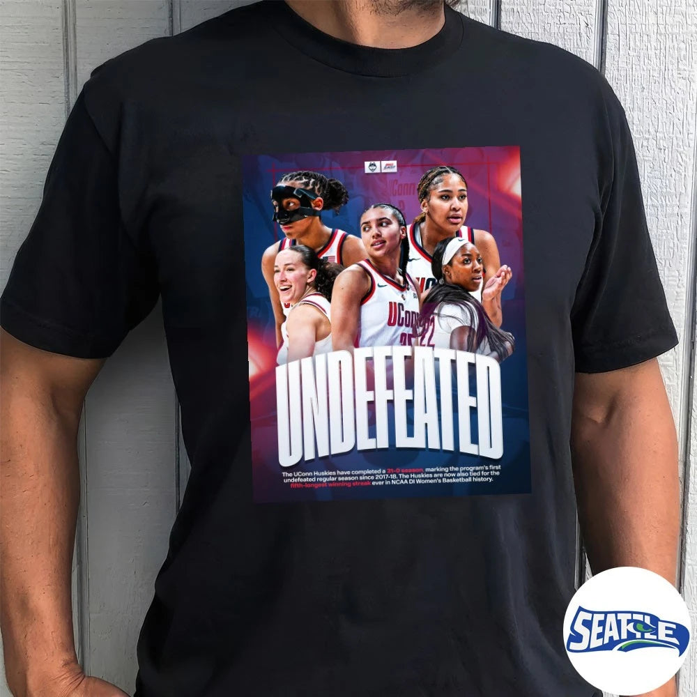 Official Undefeated The UConn Huskies Have Completed A 31-0 Season Marking The Program’s First Undefeated Regular Season Poster t-shirt
