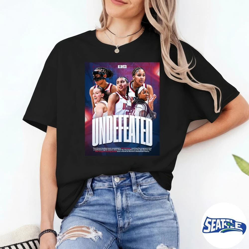 Official Undefeated The UConn Huskies Have Completed A 31-0 Season Marking The Program’s First Undefeated Regular Season Poster t-shirt