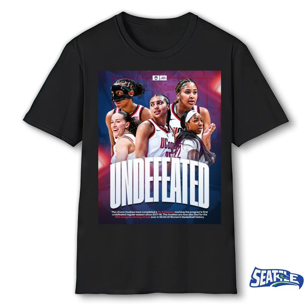 Official Undefeated The UConn Huskies Have Completed A 31-0 Season Marking The Program’s First Undefeated Regular Season Poster t-shirt