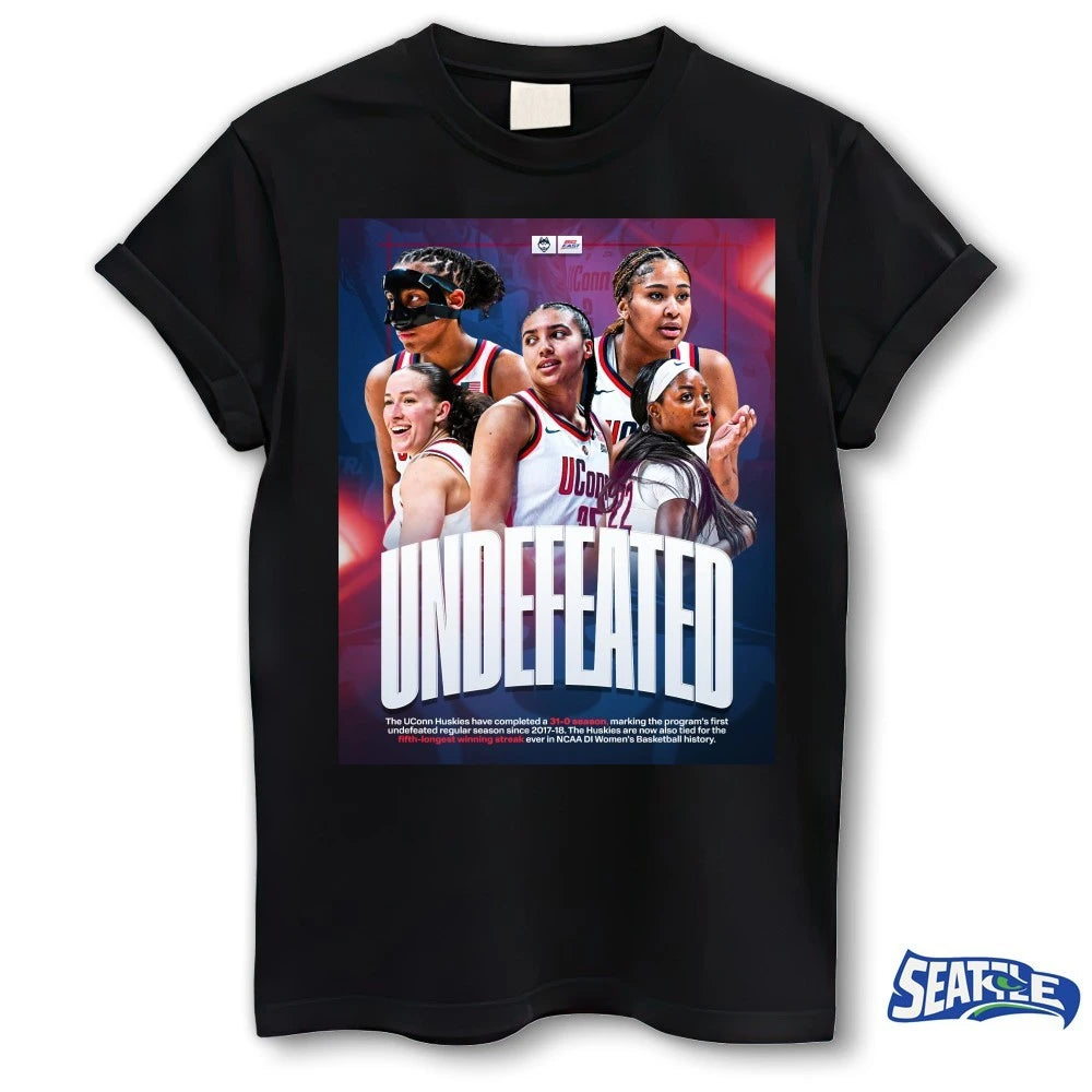 Official Undefeated The UConn Huskies Have Completed A 31-0 Season Marking The Program’s First Undefeated Regular Season Poster t-shirt