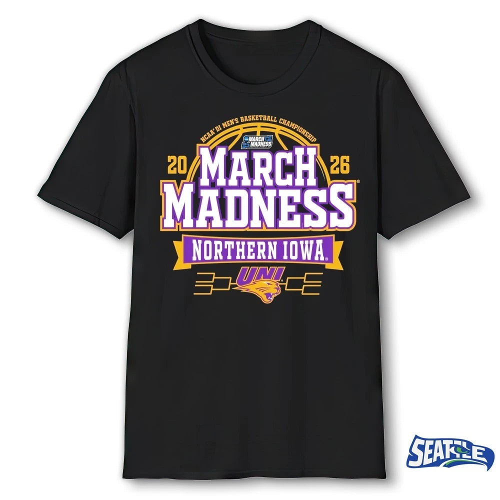Official UNI Northern Iowa Panthers 2026 NCAA Division I Men’s Basketball March Madness Bound t-shirt