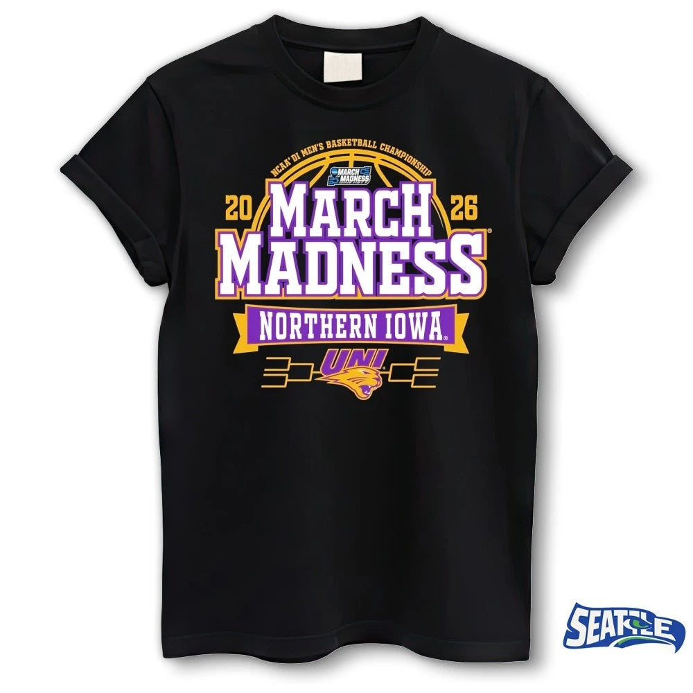 Official UNI Northern Iowa Panthers 2026 NCAA Division I Men’s Basketball March Madness Bound t-shirt