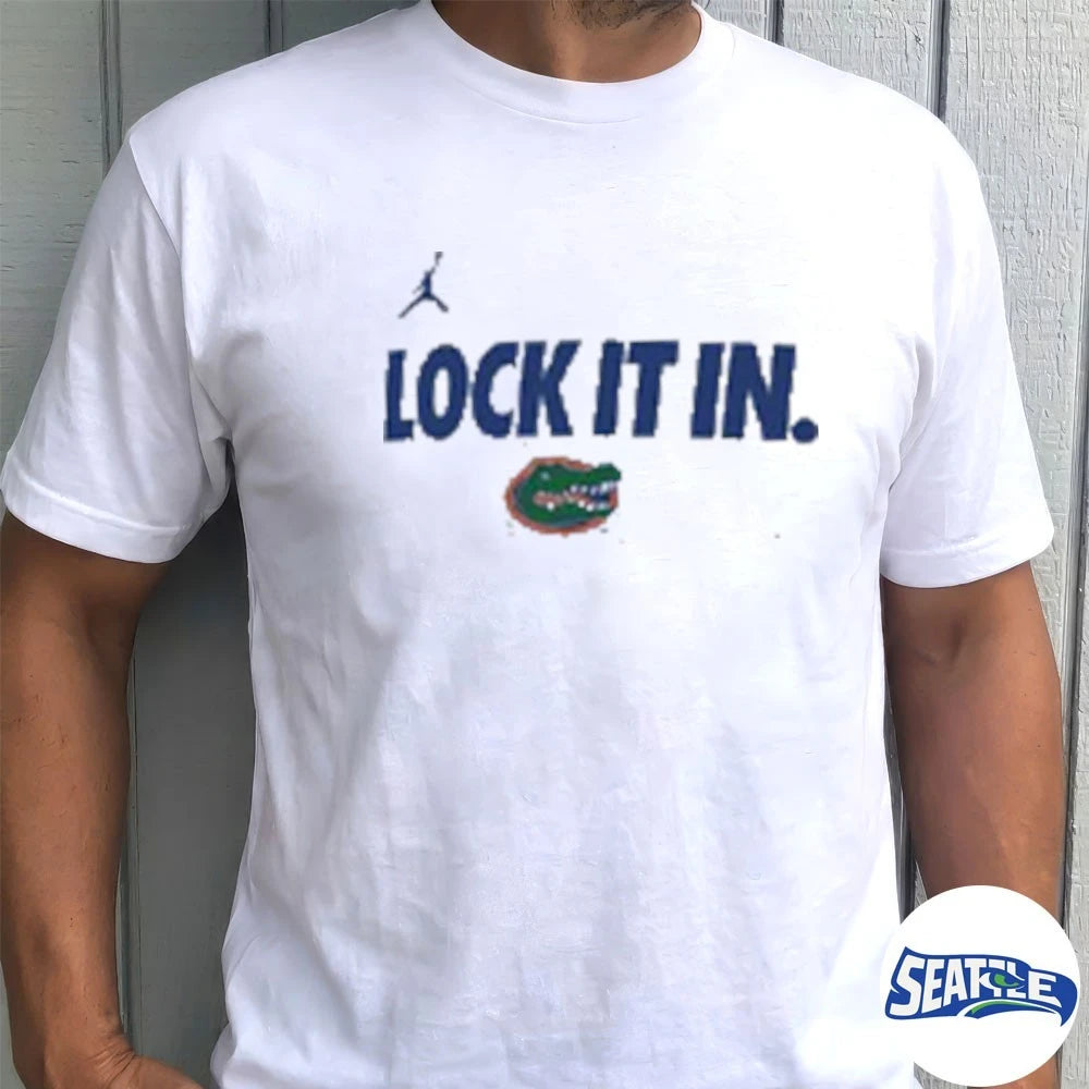 Official University of Florida Basketball Lock It In 2026 Bench t-shirt