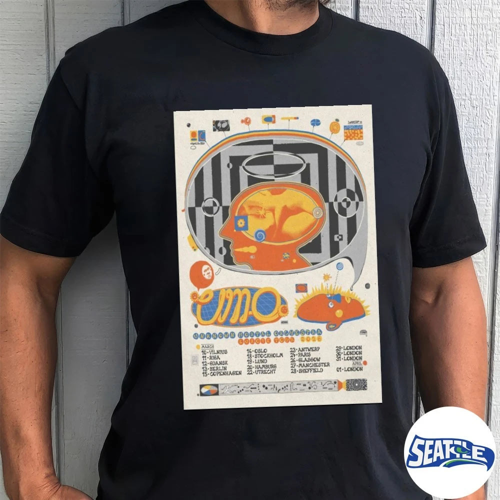 Official Unknown Mortal Orchestra European Tour 2026 Poster t-shirt