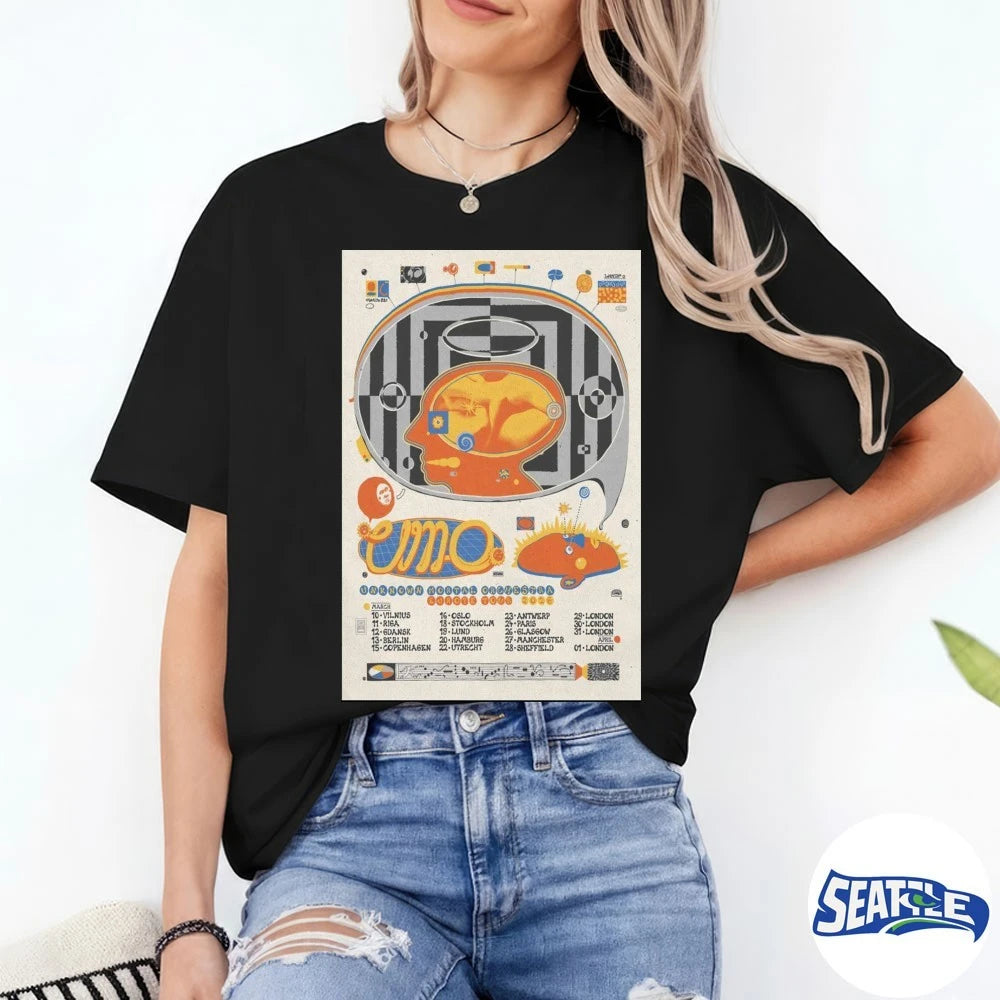 Official Unknown Mortal Orchestra European Tour 2026 Poster t-shirt