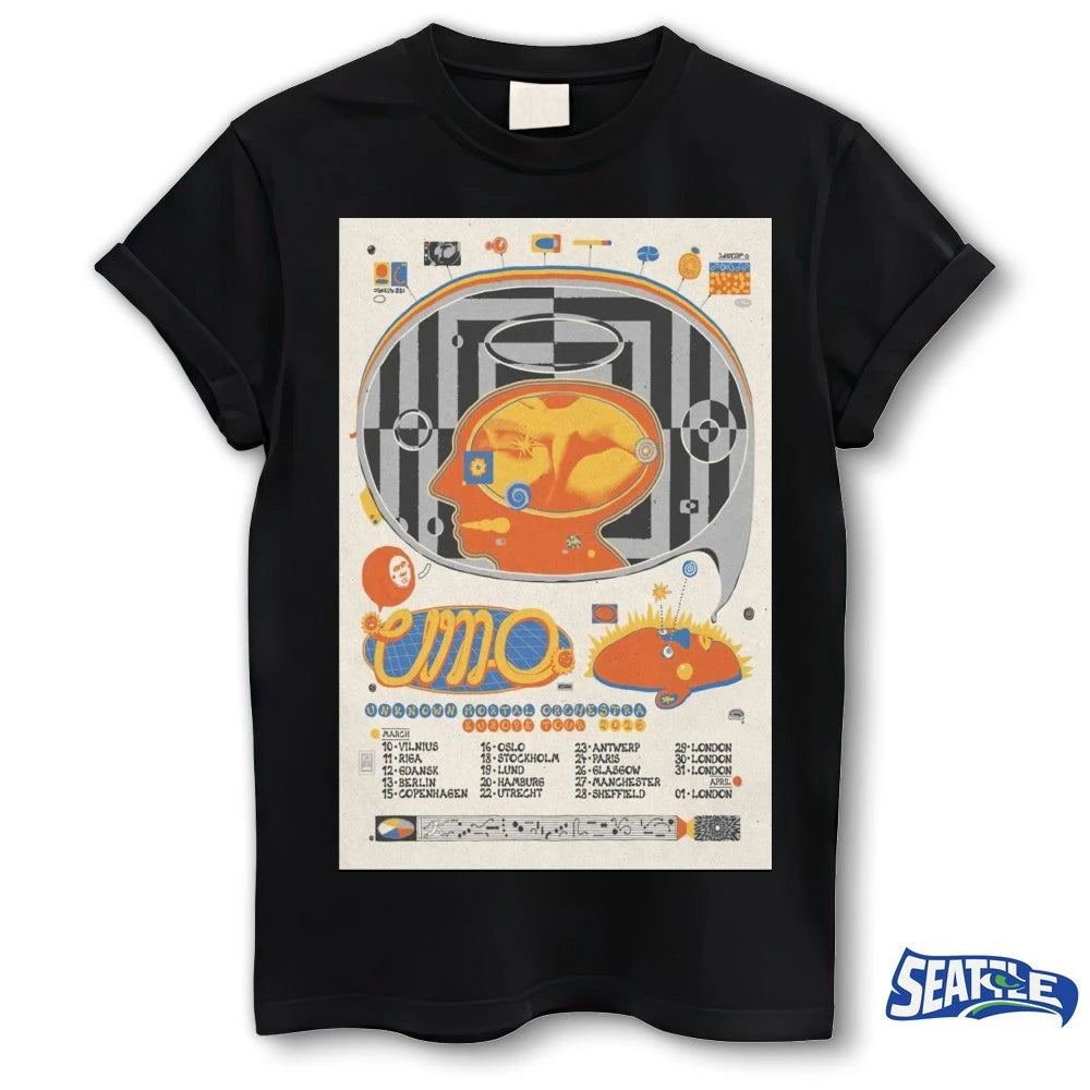 Official Unknown Mortal Orchestra European Tour 2026 Poster t-shirt