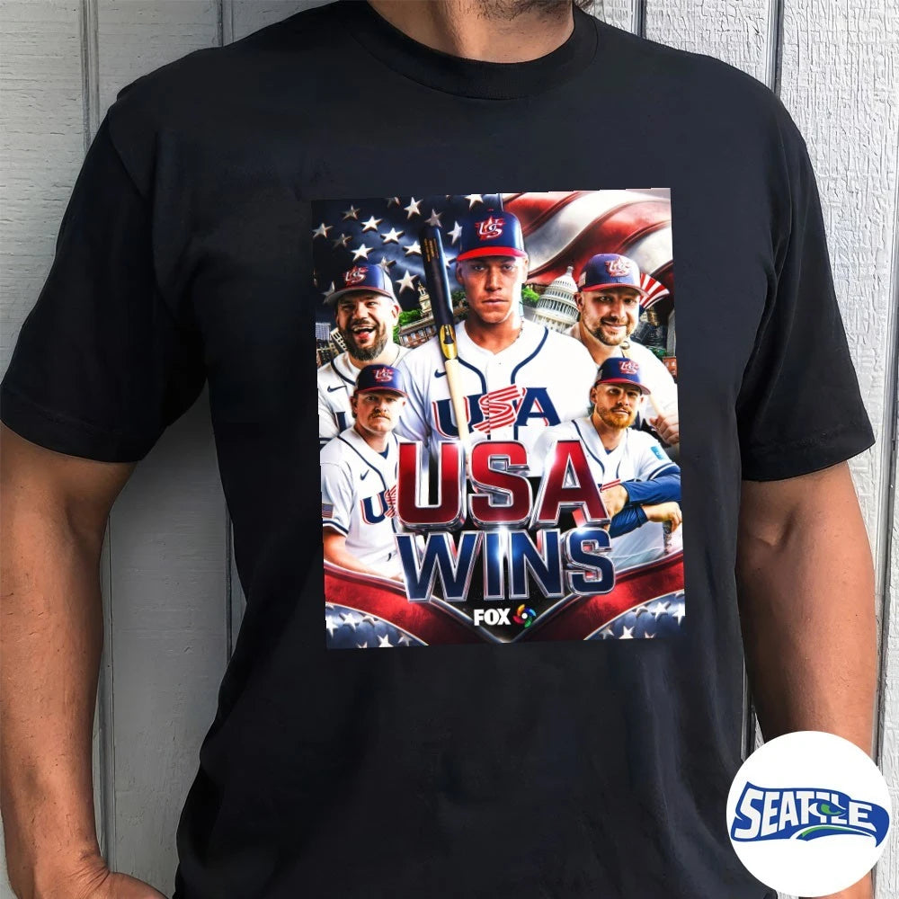 Official USA Baseball Wins 2026 World Baseball Classic Play Free Bird Poster t-shirt