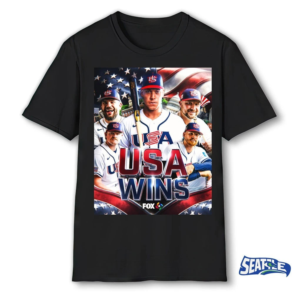 Official USA Baseball Wins 2026 World Baseball Classic Play Free Bird Poster t-shirt