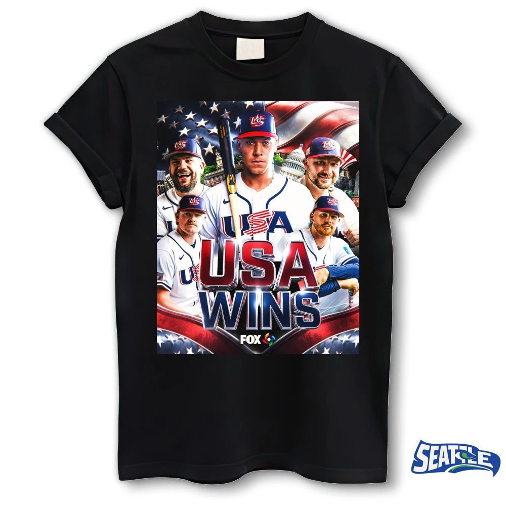 Official USA Baseball Wins 2026 World Baseball Classic Play Free Bird Poster t-shirt