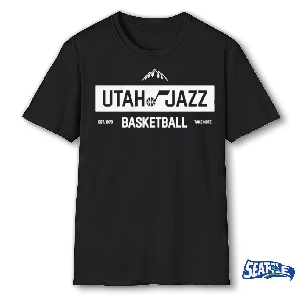 Official Utah Jazz Basketball Take Note Est 1979 t-shirt