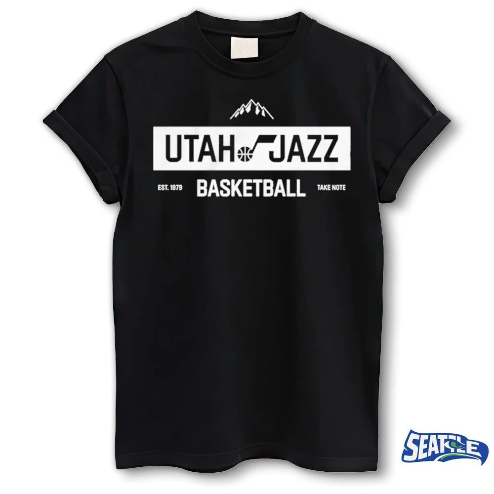 Official Utah Jazz Basketball Take Note Est 1979 t-shirt
