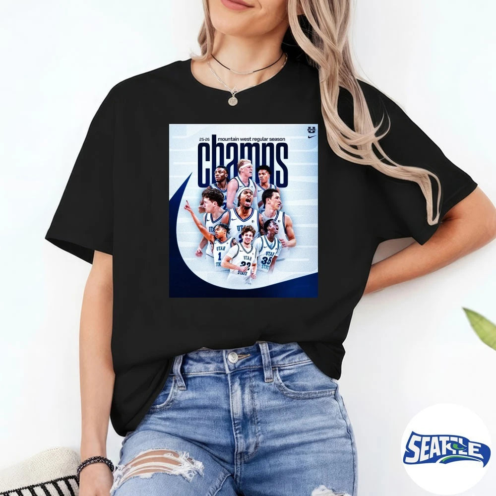 Official Utah Utes 2025-26 Mountain West Regular Season Champions Poster t-shirt