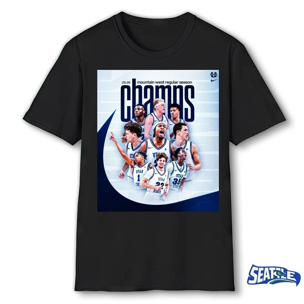 Official Utah Utes 2025-26 Mountain West Regular Season Champions Poster t-shirt