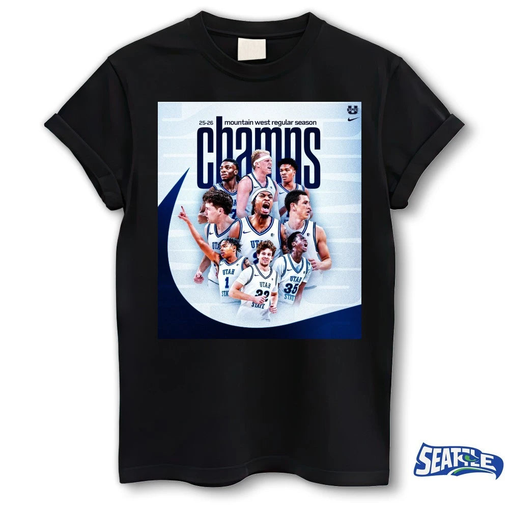 Official Utah Utes 2025-26 Mountain West Regular Season Champions Poster t-shirt